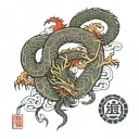 Ouroboros dragon tattoo design idea