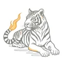 tiger on fire tattoo design idea