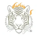 tiger on fire tattoo design idea