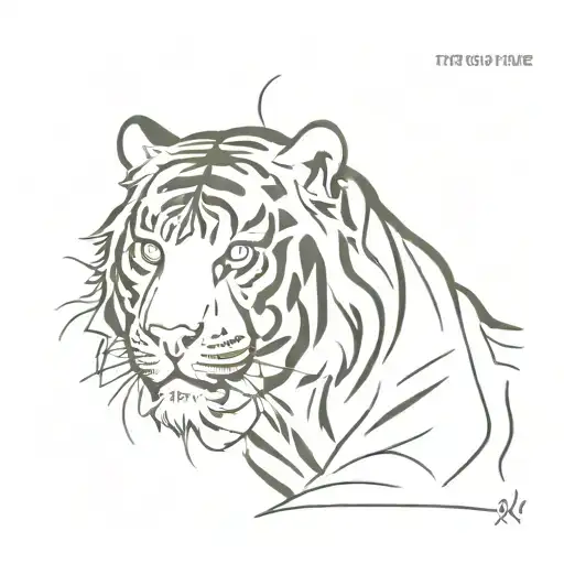 tiger on fire tattoo design idea