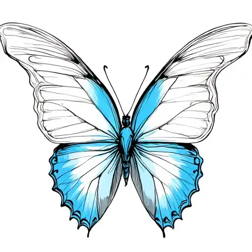 blue morpho butterfly from Until Dawn flat with the inside of the wings showing tattoo design idea