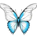 blue morpho butterfly from Until Dawn flat with the inside of the wings showing tattoo design idea