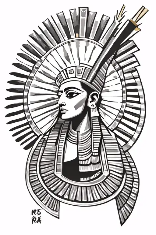 amun ra egyptian god tattoo design idea