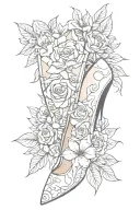 mafia stiletto with flower tattoo design idea