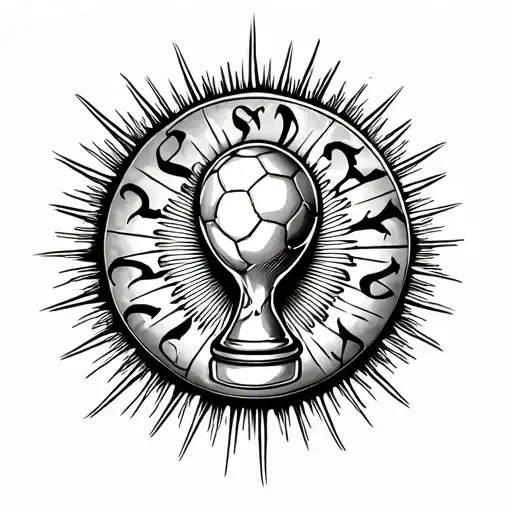 Argentina sun with three world cups tattoo design idea