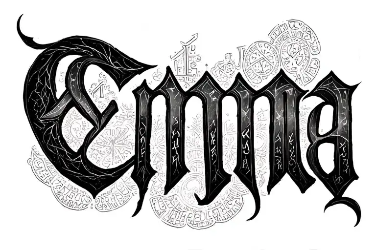 Emma written in Elder Futhark tattoo design idea