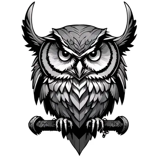 Viking Owl tattoo design idea