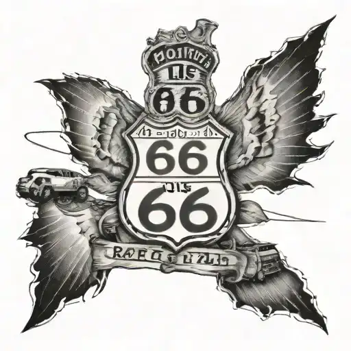 route 66 sign tattoo design idea