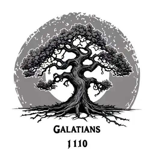 "Galatians 1:10" poison tree tattoo design idea