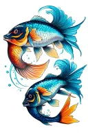 pisces and aquarius tattoo design idea