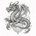 dragon as a gemini sign tattoo design idea