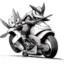 yugioh milennium puzzle and psyduck riding tattoo design idea