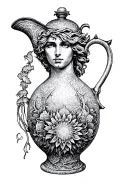 Aquarius with jug tattoo design idea