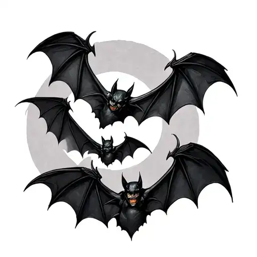 Gothic Bats tattoo design idea