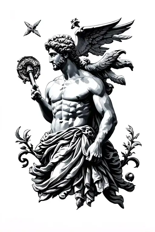 Apollo greek god tattoo design idea