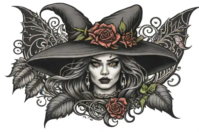 Witchy  tattoo design idea