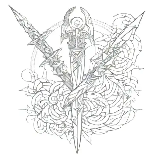 solo leveling igris sword wrapped tattoo design idea