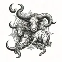 Taurus and Libra zodiac sign tattoo design idea