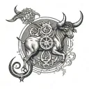 Taurus and Libra zodiac sign tattoo design idea