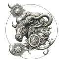 Taurus and Libra zodiac sign tattoo design idea