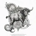 Taurus and Libra zodiac sign tattoo design idea