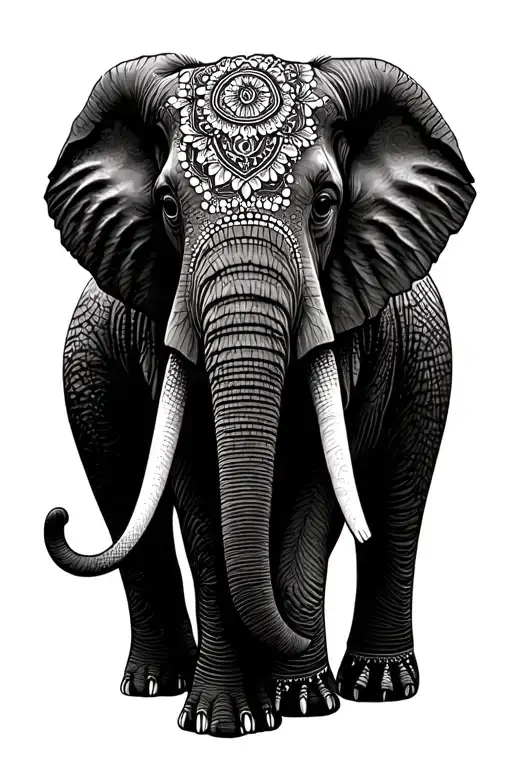 elephant mandala design incorporating tattoo design idea