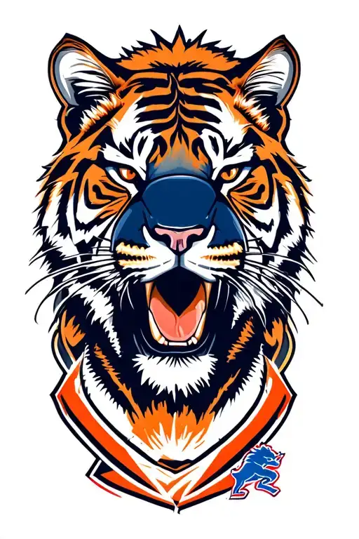 Detroit tigers, Detroit lions, Detroit pistons tattoo design idea