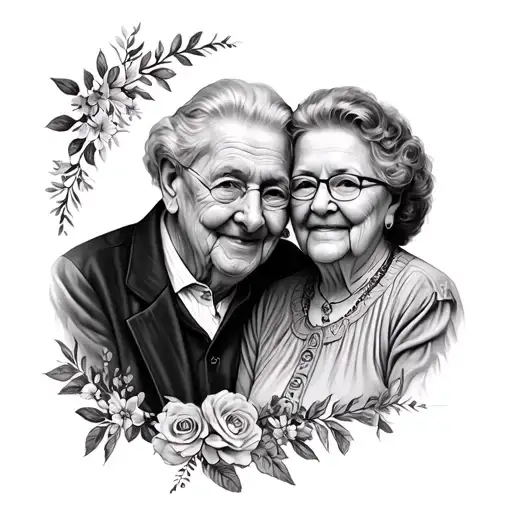 Memorial Grandparents tattoo design idea