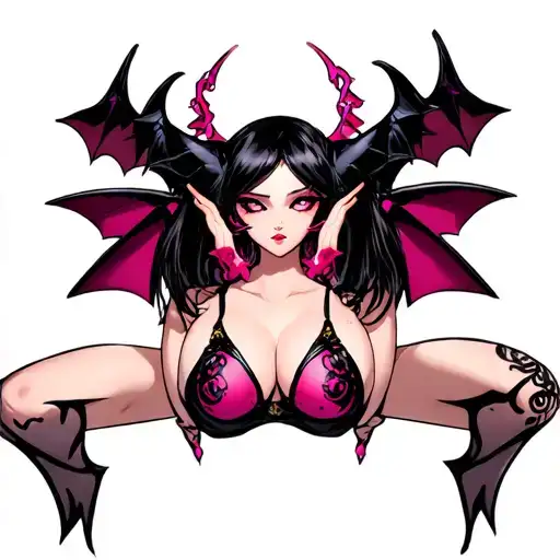 succubus femboy bottom tattoo design idea