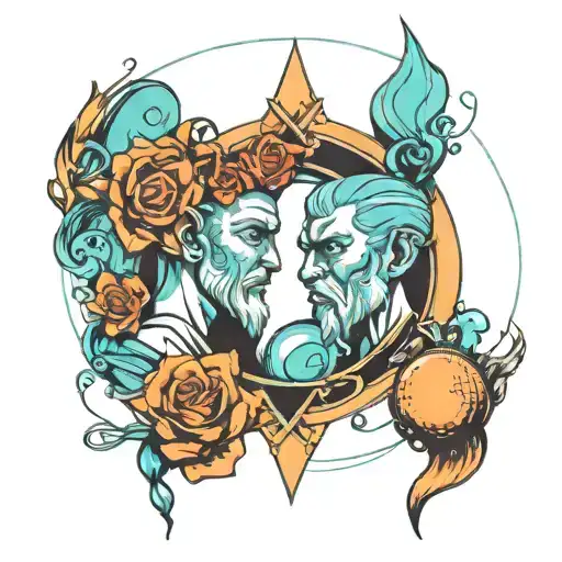 Aquarius and Uranus   tattoo design idea