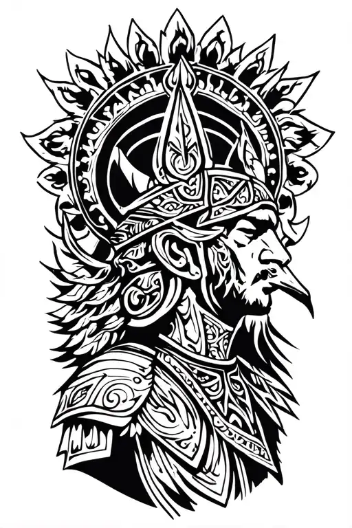 polish hussar warrior adorned tattoo design idea