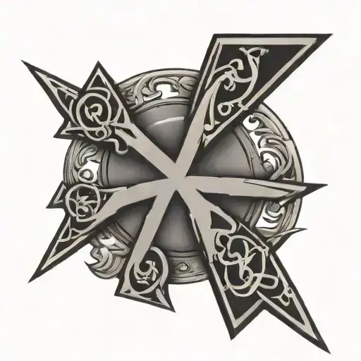chi rho alpha and omega tattoo design idea