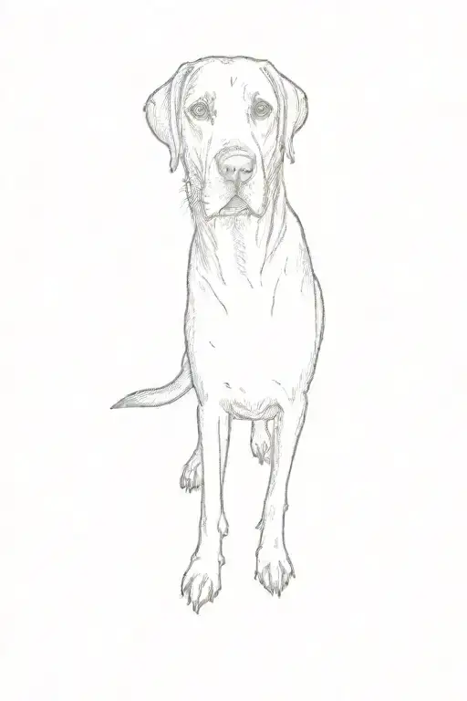 a black labrador retriever tattoo design idea