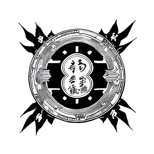 Japanese Coin tattoo design idea