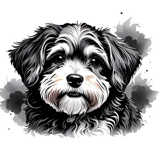 Goldendoodle tattoo design idea