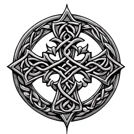 Irish Celtic cross tattoo design idea
