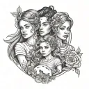 3 Sibling tattoo fine line tattoo design idea