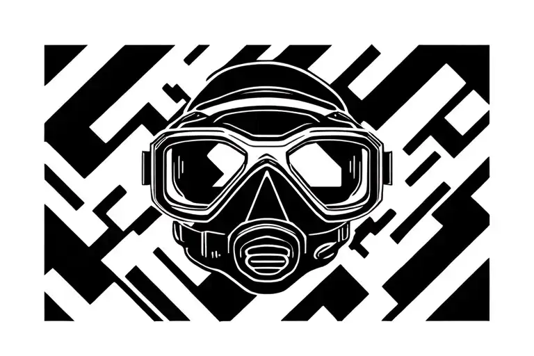 scuba diving mask tattoo design idea