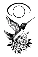 hummingbird with a halo  tattoo design idea
