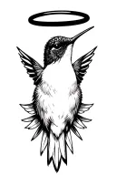 hummingbird with a halo  tattoo design idea