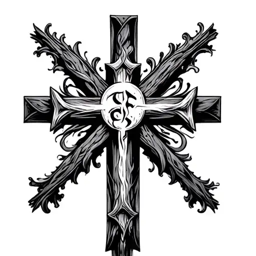 forgiven with a cross through the F tattoo design idea