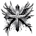 forgiven with a cross through the F tattoo design idea