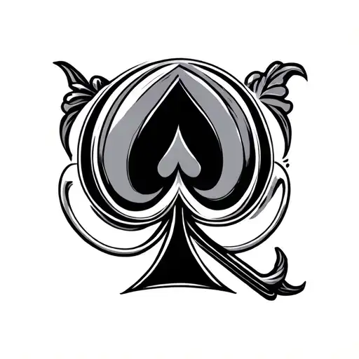 q on spade tattoo design idea
