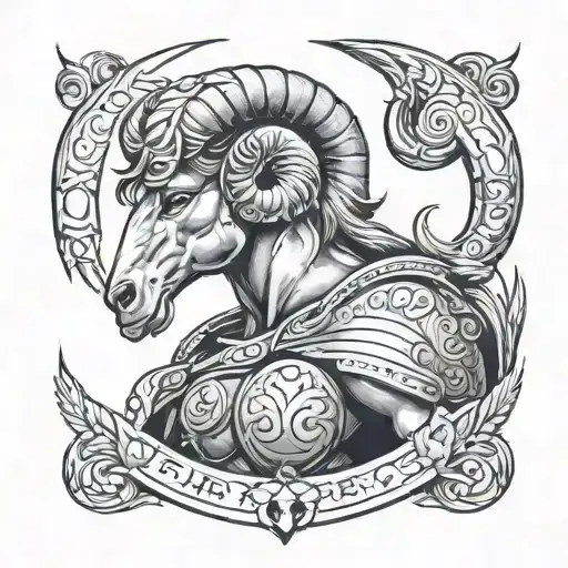 aries zodiac sign, warrior, ambitious tattoo design idea