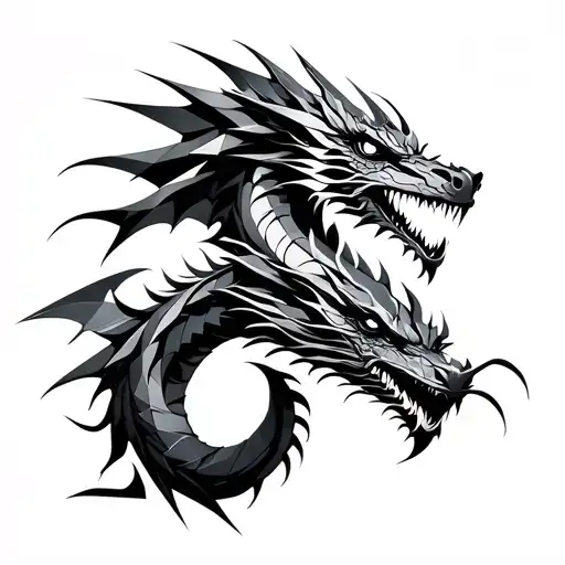 mechanical dragon tattoo design idea