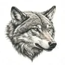 wolf face below by red tale hawk soaring tattoo design idea