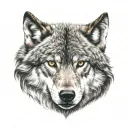 wolf face below by red tale hawk soaring tattoo design idea