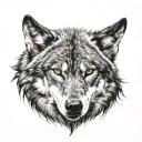 wolf face below by red tale hawk soaring tattoo design idea