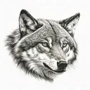 wolf face below by red tale hawk soaring tattoo design idea