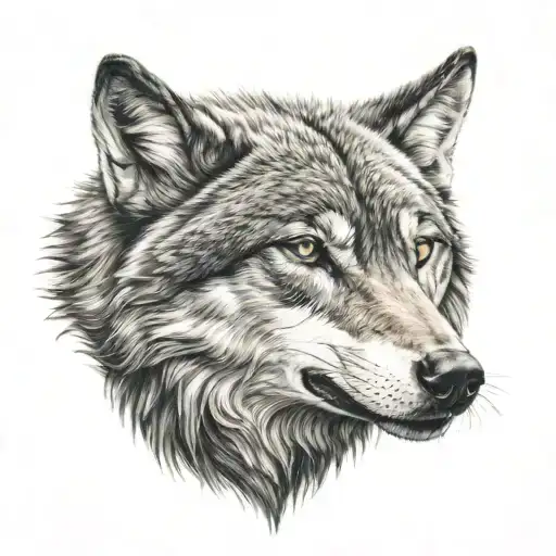 wolf face below by red tale hawk soaring tattoo design idea